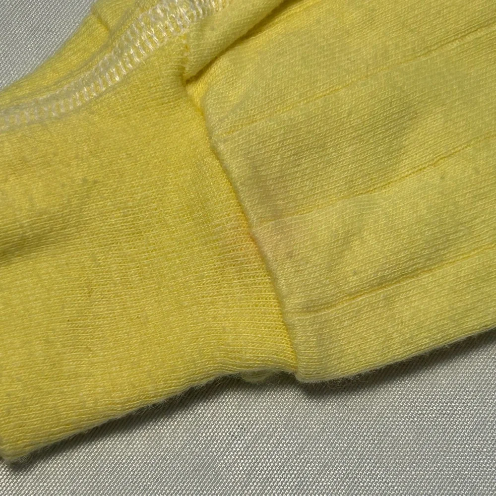 Vintage Gerber‎ Long Mates Ribbed Pajama Set Newborn Yellow Cotton Sleepwear